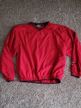 Classic Men's Red Pullover Windbreaker